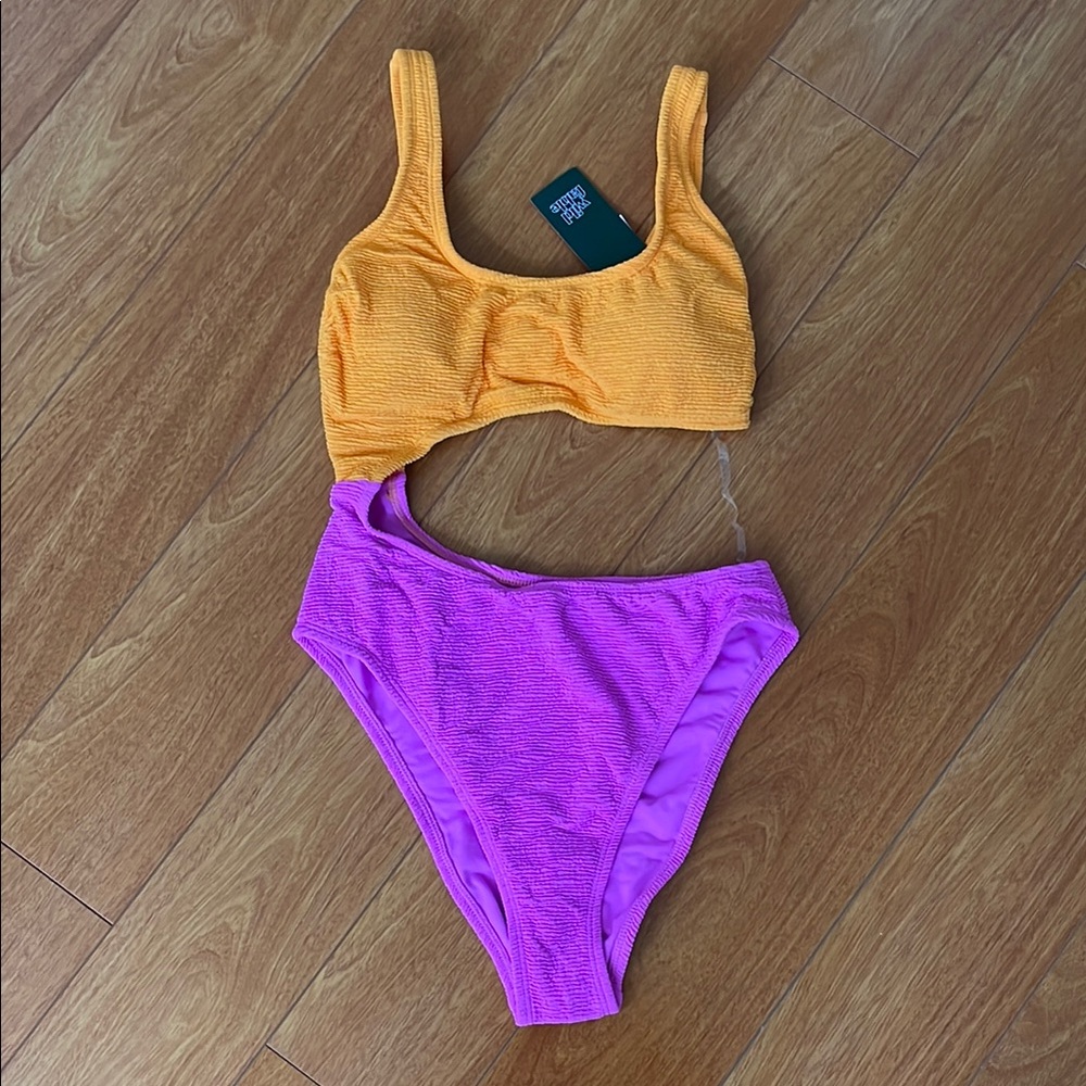 Wild Fable Orange and Purple One Piece Swimsuit